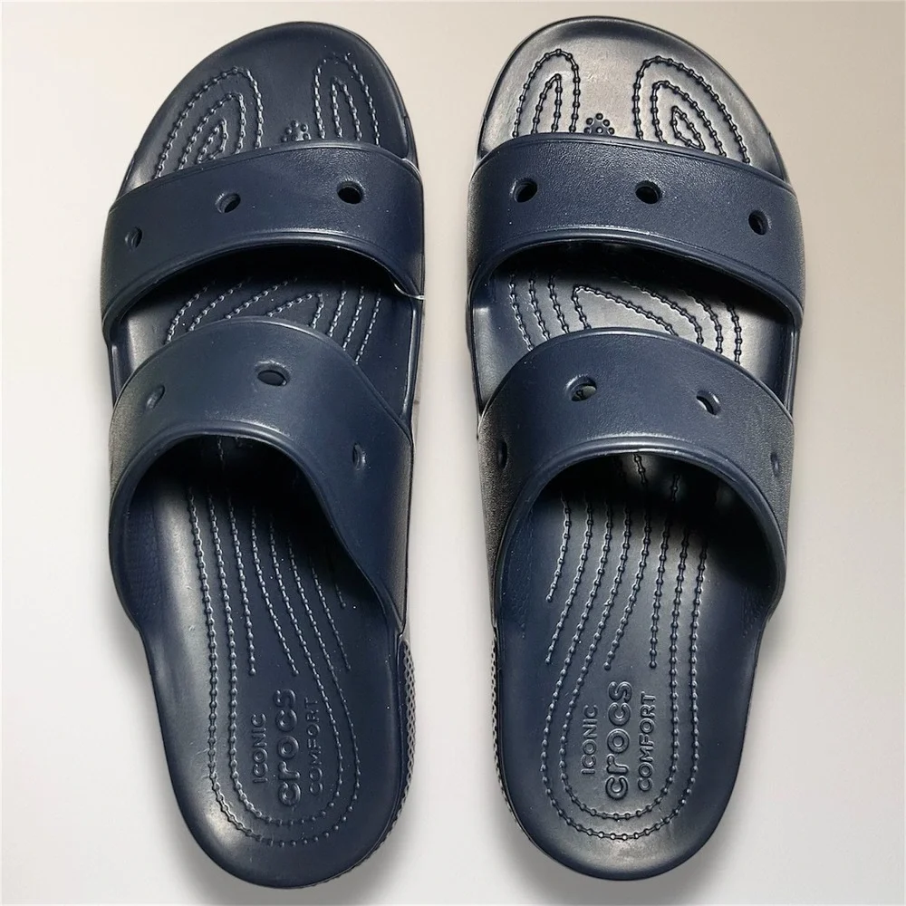 Crocs Classic‎ Slide Sandals Navy Blue Iconic Comfort Mens 10 Casual Travel